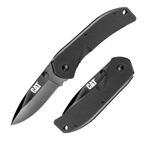 CAT DA980008 Kemer Askı Kancalı Katlanabilir 16CM Paslanmaz Çelik Siyah Kamp Çakısı Bıçağı . ürün görseli