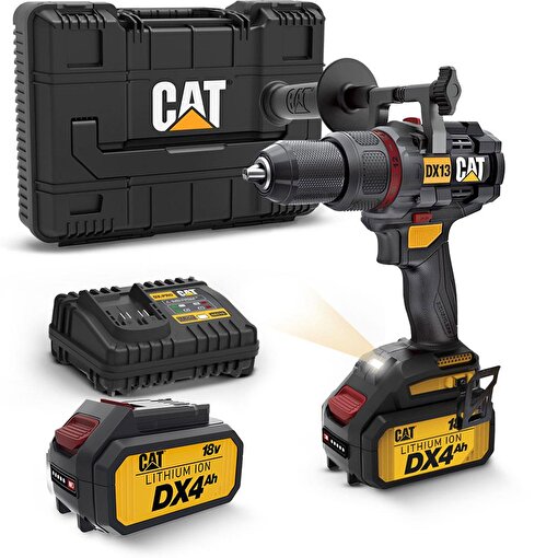 CAT DX13.1 18Volt/4.0Ah Li-ion 80Nm. Çift Akülü Kömürsüz Profesyonel Şarjlı Darbeli Matkap. ürün görseli