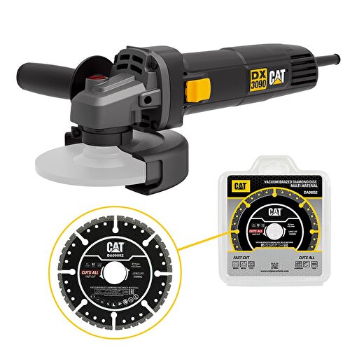 CAT DX3090 720Watt 125mm Profesyonel Avuç Taşlama + DA09052 Genel Amaçlı Elmas Kesme Diski. ürün görseli