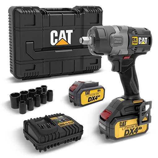 CAT DX7020.1 18Volt 4.0 Ah Çift Akülü Kömürsüz 700/880Nm Profesyonel Şarjlı Somun Sıkma + 10 Adet Lokma Ucu. ürün görseli