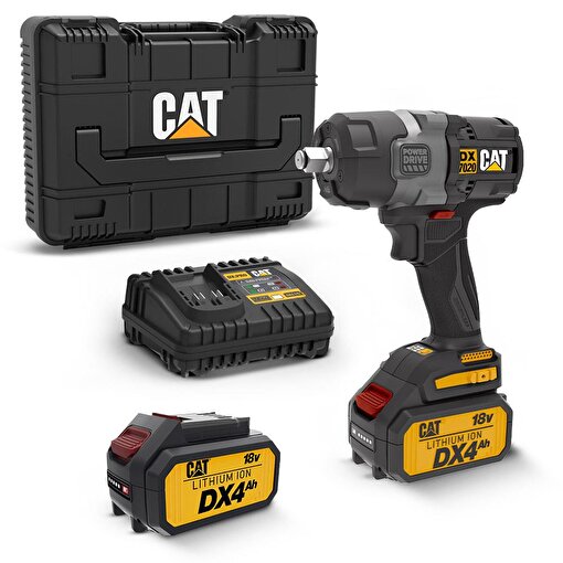 CAT DX7020 18Volt 4.0 Ah Çift Akülü Kömürsüz 700/880Nm Profesyonel Şarjlı Somun Sıkma. ürün görseli