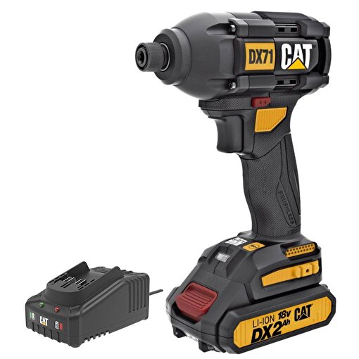CAT DX71BC 18Volt 2.0Ah Li-ion Tek Akülü 215Nm Kömürsüz Profesyonel Şarjlı Darbeli Tornavida. ürün görseli