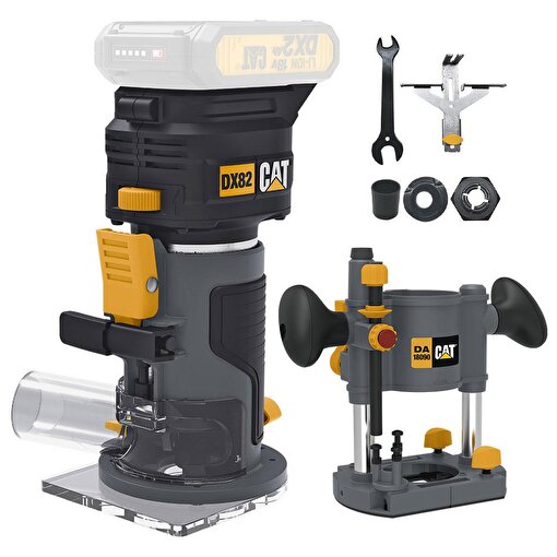 CAT DX82B.3 18Volt Şarjlı Kömürsüz 6mm Devir Ayarlı Profesyonel Avuç İçi El Frezesi Formika Tıraşlama (Akü Dahil Değildir). ürün görseli