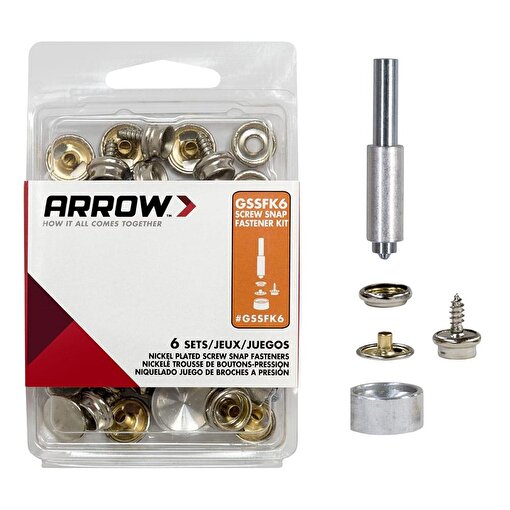 Arrow GSSFK6 6’lı Vidalı Çıtçıt Düğme Seti. ürün görseli