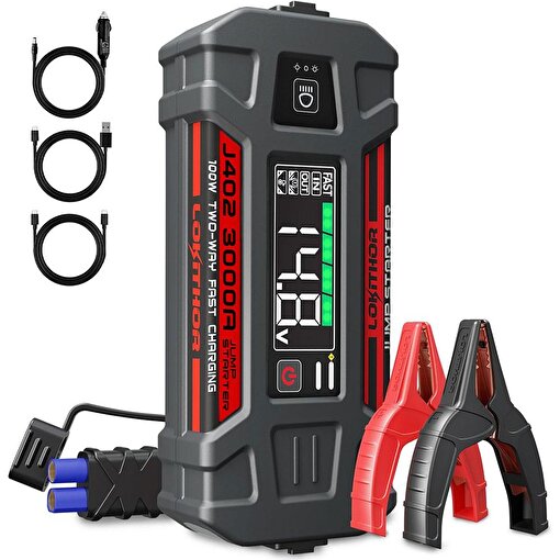 Lokithor J402 12V 3000Amp Li-Polimer Akıllı Akü Takviye + Powerbank + Led Lamba. ürün görseli
