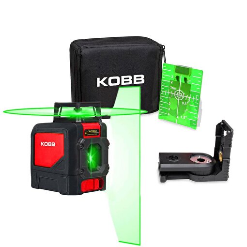 KOBB KBL30G 25 Metre Profesyonel Yatay 360° ve Dikey Otomatik Hizalamalı Yeşil Çapraz Çizgi Lazer Distomat. ürün görseli