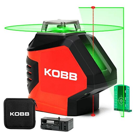 KOBB KBL88G 25 Metre Profesyonel Yatay 360° ve Dikey Otomatik Hizalamalı Nokta Şakül ve Yeşil Çapraz Çizgi Lazer Distomat . ürün görseli