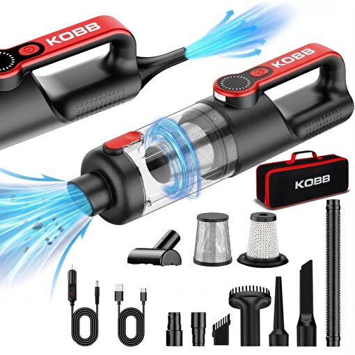 KOBB KBV20 12Volt/ Li-ion Şarjlı Kömürsüz Motor Hibrit Araç Süpürgesi + 8 Parça Aksesuar Seti + Taşıma Çantası . ürün görseli