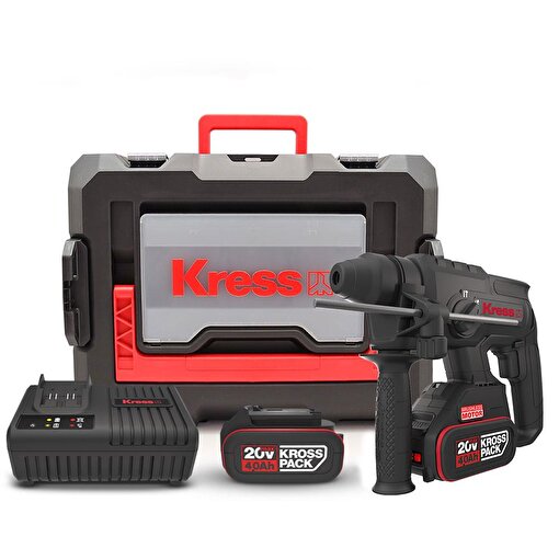 Kress KU390.4 20Volt 4.0Ah. 2.0J Li-ion Çift Akülü Şarjlı Kömürsüz Profesyonel SDS-Plus Pnömatik Kırıcı/Delici. ürün görseli