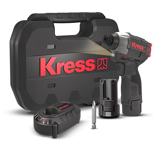Kress KUB50.2 12Volt 2.0Ah Li-ion Çift Akülü 140Nm Kömürsüz Profesyonel Şarjlı Darbeli Tornavida. ürün görseli