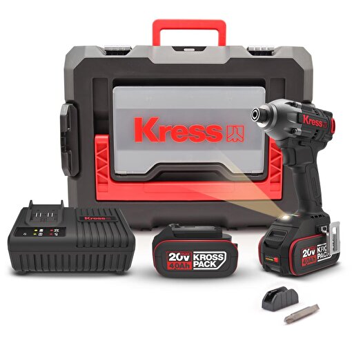Kress KUB60.2 20Volt 4.0Ah Li-ion Çift Akülü 230Nm Kömürsüz Profesyonel Şarjlı Darbeli Tornavida. ürün görseli