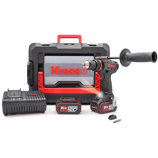 Kress KUC35 20Volt/4.0Ah Li-ion Çift Akülü Kömürsüz Profesyonel Şarjlı Darbeli Matkap. ürün görseli