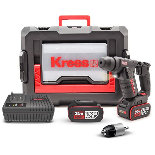 Kress KUC50.2 20Volt/4.0Ah. Li-ion Çift Akülü Kömürsüz 1.7J Profesyonel SDS-Plus Pnömatik Matkap + 10mm Mandren. ürün görseli