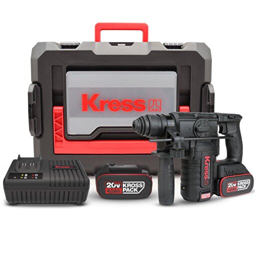 Kress KUC61.2 20Volt 4.0Ah. 2.2J Li-ion Çift Akülü Kömürsüz Profesyonel SDS-Plus Pnömatik Kırıcı/Delici. ürün görseli