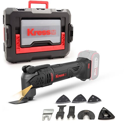Kress KUD12.91 20Volt Kömürsüz Profesyonel Çok Amaçlı Kesme Raspalama ve Zımpara + 24 Parça Aks (Akü Dahil Değildir). ürün görseli
