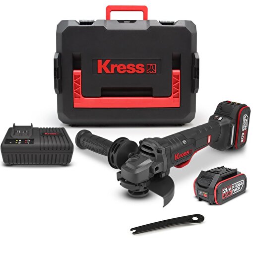 Kress KUH04 20Volt 4.0Ah. Li-ion Çift Akülü 125mm Kömürsüz Profesyonel Şarjlı Devir Ayarlı Avuç Taşlama . ürün görseli