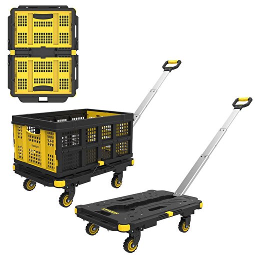 STANLEY PC532B 137kg 62x45cm Dört Tekerli Çekme Kollu Yük ve Paket Taşıma Arabası + FT505 25Kg Katlanır Çok Amaçlı Taşıma Sepeti. ürün görseli