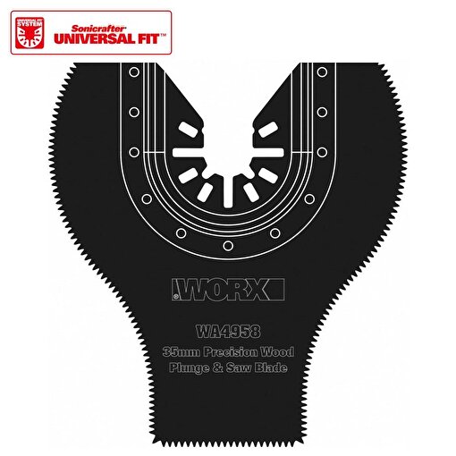 WORX WA4958 Çok Amaçlı Raspalama Makinası İçin 35x80mm 180˚ Ahşap, Fiberglas, PVC Universal Dalma/Kesme Bıçağı. ürün görseli