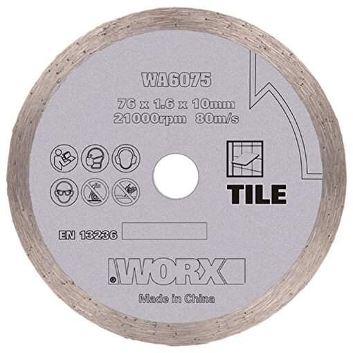 WORX WA6075 WX801 İçin 76x10mm Fayans, Seramik, Mermer Elmas Kesme Diski. ürün görseli