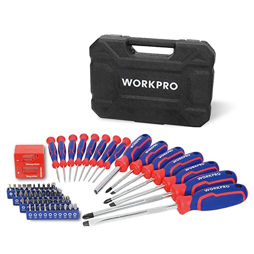 WORKPRO WP200518 56 Parça CR-V Manyetik Profesyonel Tornavida & Bits Uç Seti. ürün görseli
