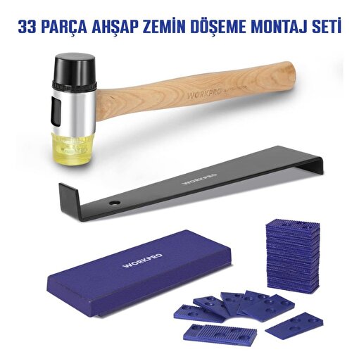 WORKPRO WP204302 33 Parça Laminant/Parke Ahşap Zemin Döşeme Montaj Seti. ürün görseli