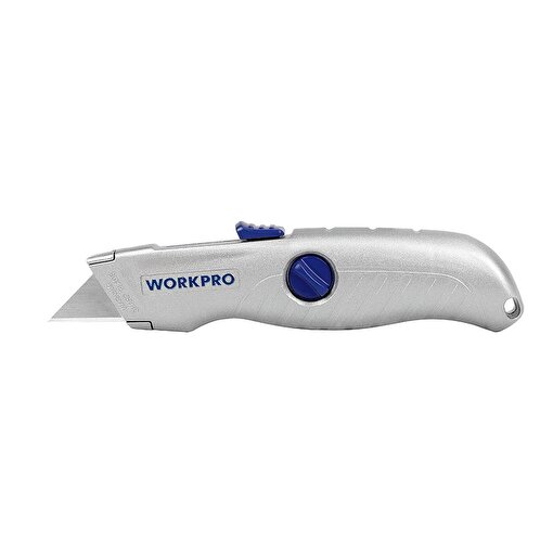 WORKPRO WP213007 Alüminyum Gövde Otomatik Geri Çekilebilir Rötuş Maket Bıçağı . ürün görseli