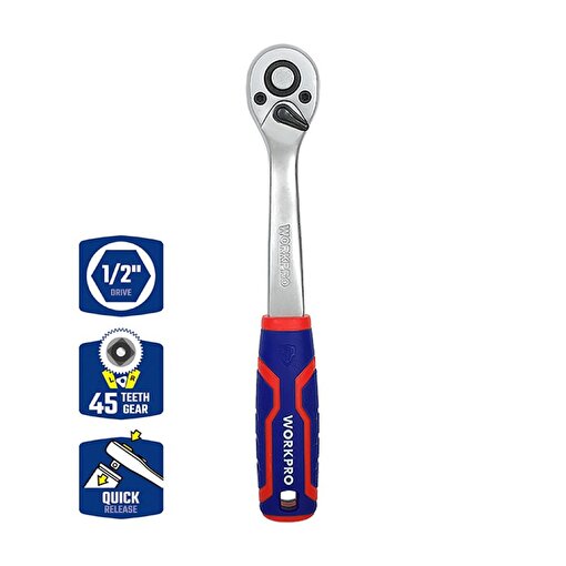 WORKPRO WP271009 1/2'’ Cr-V Profesyonel Cırcır Lokma Kolu. ürün görseli