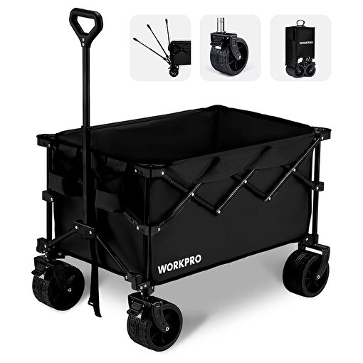 WORKPRO WP285016 100Kg 4 Tekerli Katlanabilir Ağır Hizmet Taşıma Arabası / Plaj Arabası. ürün görseli