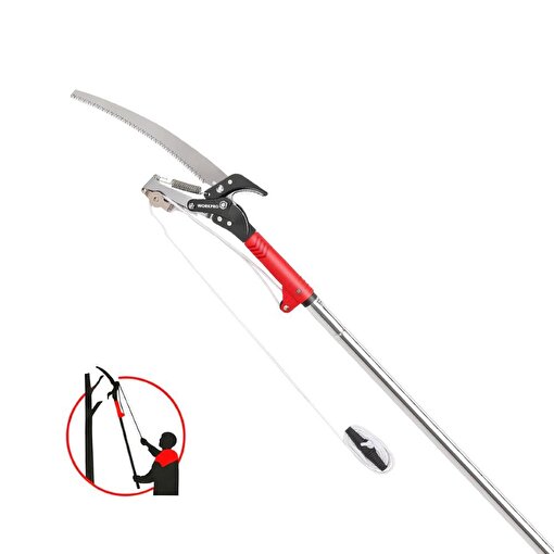WORKPRO WP333006 270cm 2 IN 1 Teleskobik Saplı Profesyonel Ağaç Budama Testeresi ve 25mm Dal Budama Makası. ürün görseli