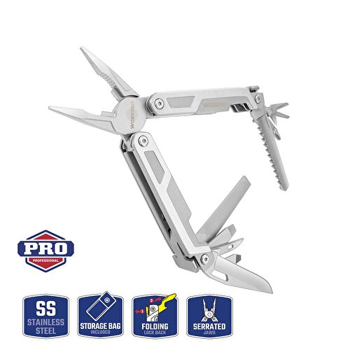 WORKPRO WP382002 15 IN 1 Çok Fonksiyonlu Profesyonel Pense Seti + Taşıma Kılıfı. ürün görseli