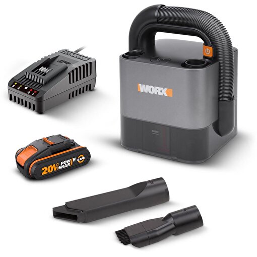 WORX WX030 20Volt 2.0Ah. 30W/10Kpa Li-ion Flexi Esnek Hortumlu Profesyonel Kompakt Şarjlı Süpürge. ürün görseli