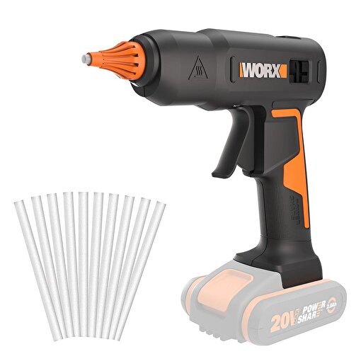 WORX WX045.9 20Volt 11MM Profesyonel Sıcak Mum Silikon Tabancası + 10 Silikon (Akü Dahil Değildir). ürün görseli