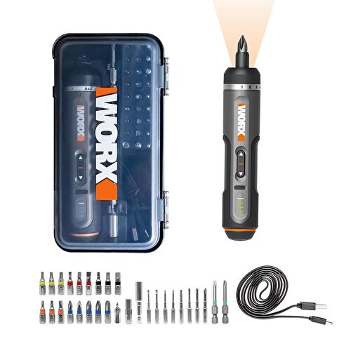 WORX WX242 4Volt/2.0Ah. Li-ion Akıllı Tork Ayarlı Şarjlı Tornavida + 30 Adet Bits Uç. ürün görseli
