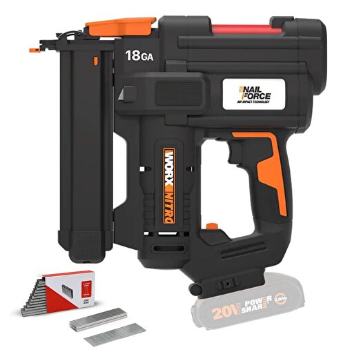 WORX WX844.9 20Volt 16-40mm Profesyonel Şarjlı Zımba Makinesi + 2700 Adet Yedek Zımba (Akü Dahil Değildir). ürün görseli