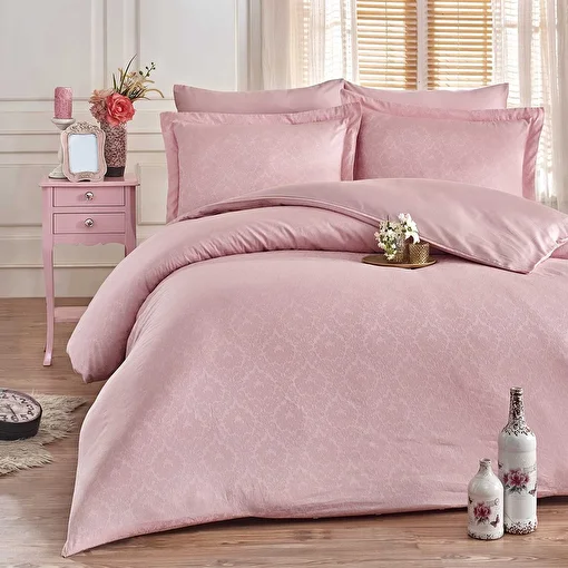 Picture of Hobby Damask Powder - Double Jacquard Satin Duvet Cover Set