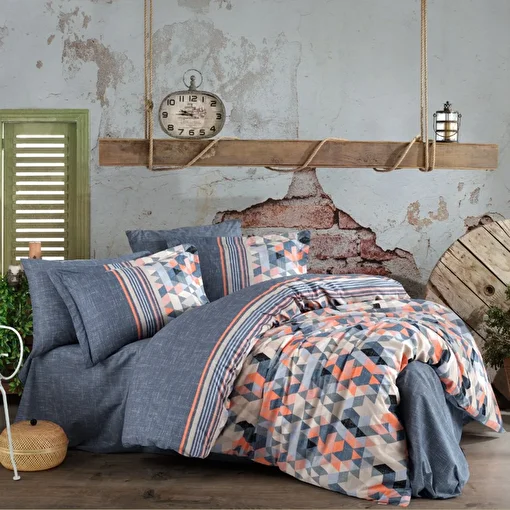 Picture of Hobby Arella Orange - Poplin Double Duvet Cover Set