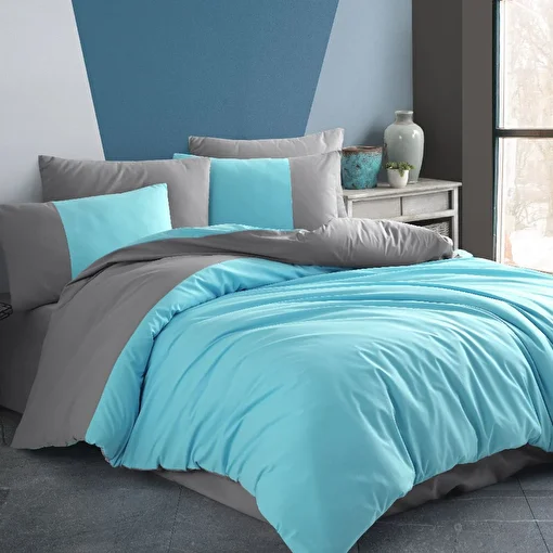 Picture of Hobby Diamond Turquoise - Poplin Double Duvet Cover Set
