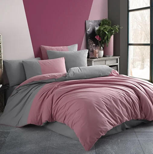 Picture of Hobby Diamond Dried Rose - Poplin Double Duvet Cover Set