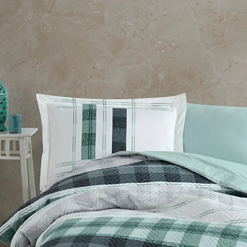 Picture of Hobby Suelita Green - Single Quilted Duvet Cover Set