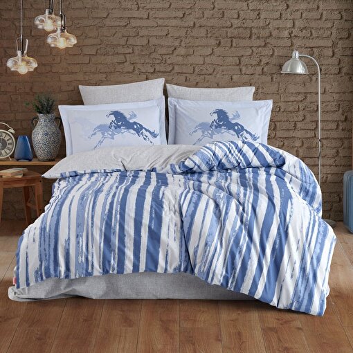 Picture of Hobby Cascade Blue - Poplin Double Duvet Cover Set