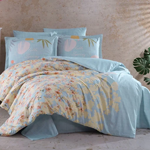Picture of Hobby Lily Blue- Poplin Double Duvet Cover Set