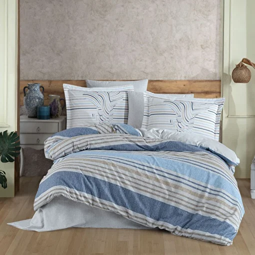 Picture of Hobby Debora Blue - Ranforce Double Duvet Cover Set