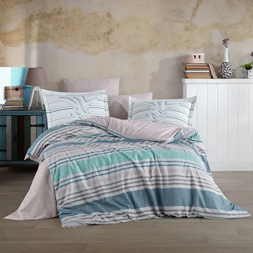 Picture of Hobby Debora Turquoise - Ranforce Double Duvet Cover Set