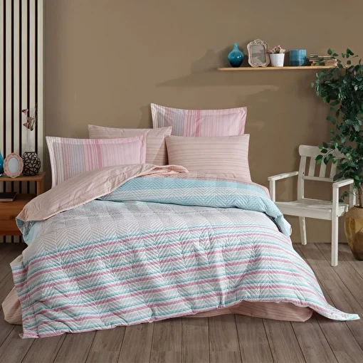 Picture of Hobby Trella Turquoise - Single Poplin Quilted Duvet Cover Set