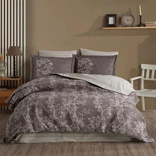 Picture of Hobby Dream Brown - Double Poplin Quilted Duvet Cover Set