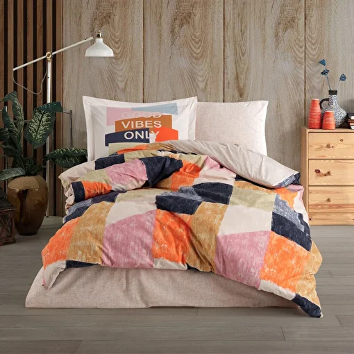 Picture of Hobby Bermuda Orange - Poplin Studio Single Duvet Cover Set