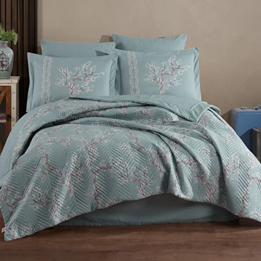 Picture of Hobby Camilia Green - Double Ranforce Quilted Duvet Cover Set
