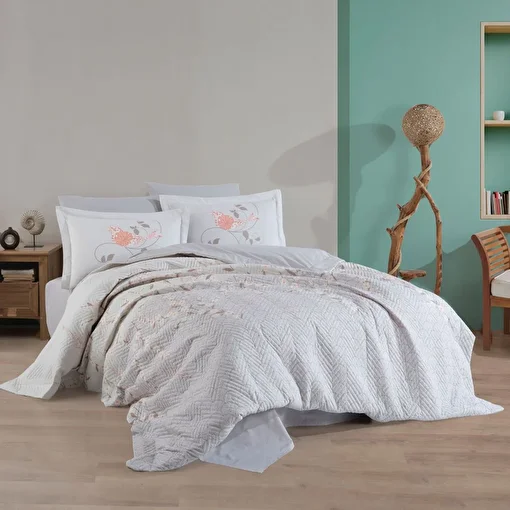 Picture of Hobby Missy Gray - Double Poplin Quilted Duvet Cover Set