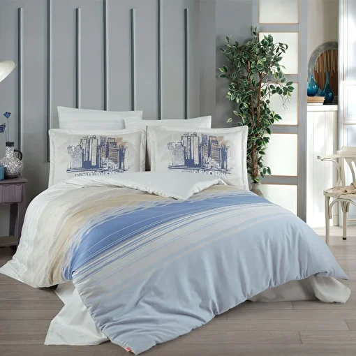 Picture of Hobby Aden Blue - Double Satin Duvet Cover Set