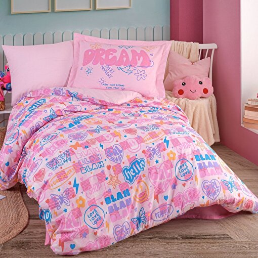Hobby Freya Pembe - Poplin Studio Tek Kişilik Nevresim Takımı. ürün görseli